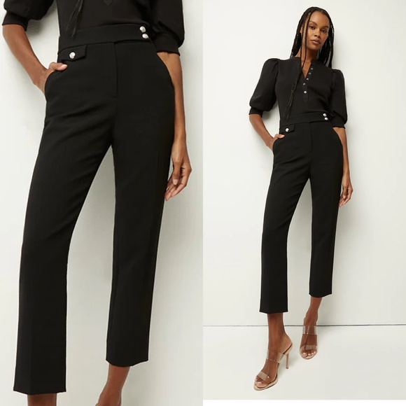 Veronica beard Renzo pant black silver buttons - Picture 1 of 10